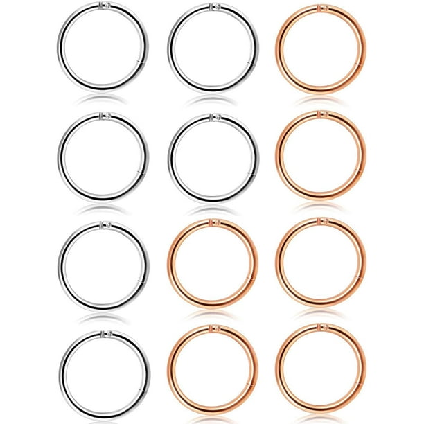 Subiceto 9 Pcs Stainless Steel 16g Cartilage Hoop Earrings for Men Women Nose Hoop Ring Helix Septum Conch Daith Lip Tragus Piercing Jewelry …